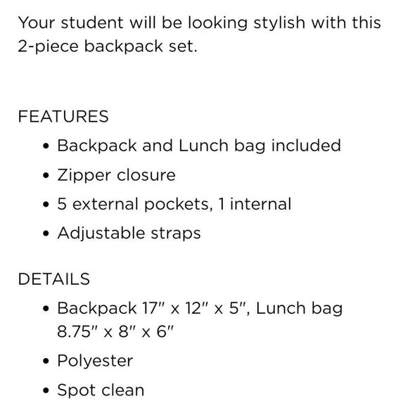 District Planet Backpack &Lunch  Bag - Picture 5 of 5